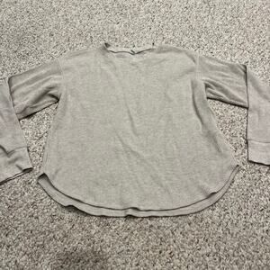 Uniqlo Long Sleeve Thermal Tee Sz S Beige Cotton Blend Casual